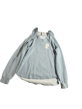 Women's Light Blue Crewneck Sweatshirt with Chest Logo